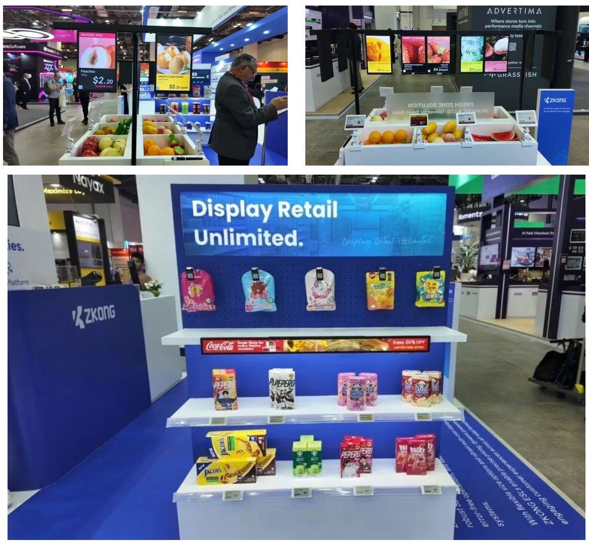 LCD signage combined with ESL shelf labels