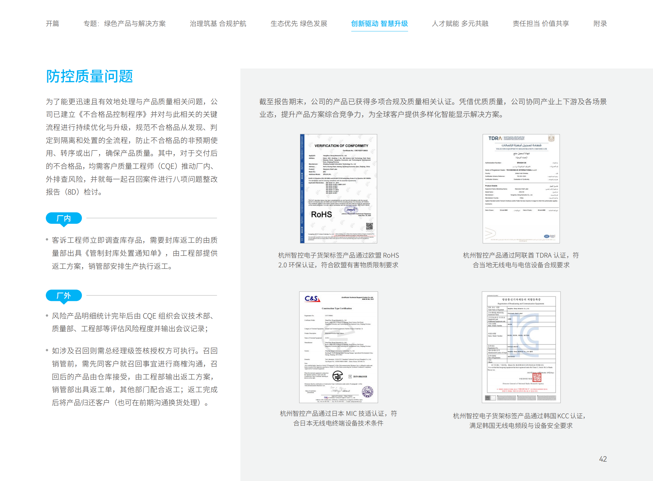 Product Quality and Global Market Certifications