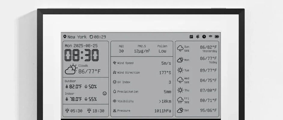 SwitchBot Launches 7.5-Inch E Ink Weather Display with Year-Long Battery Life