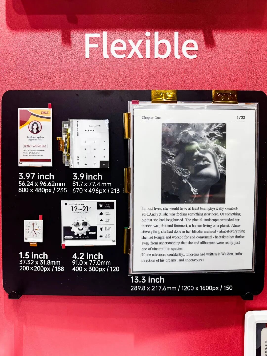 3.97-inch four-color ePaper smart badge